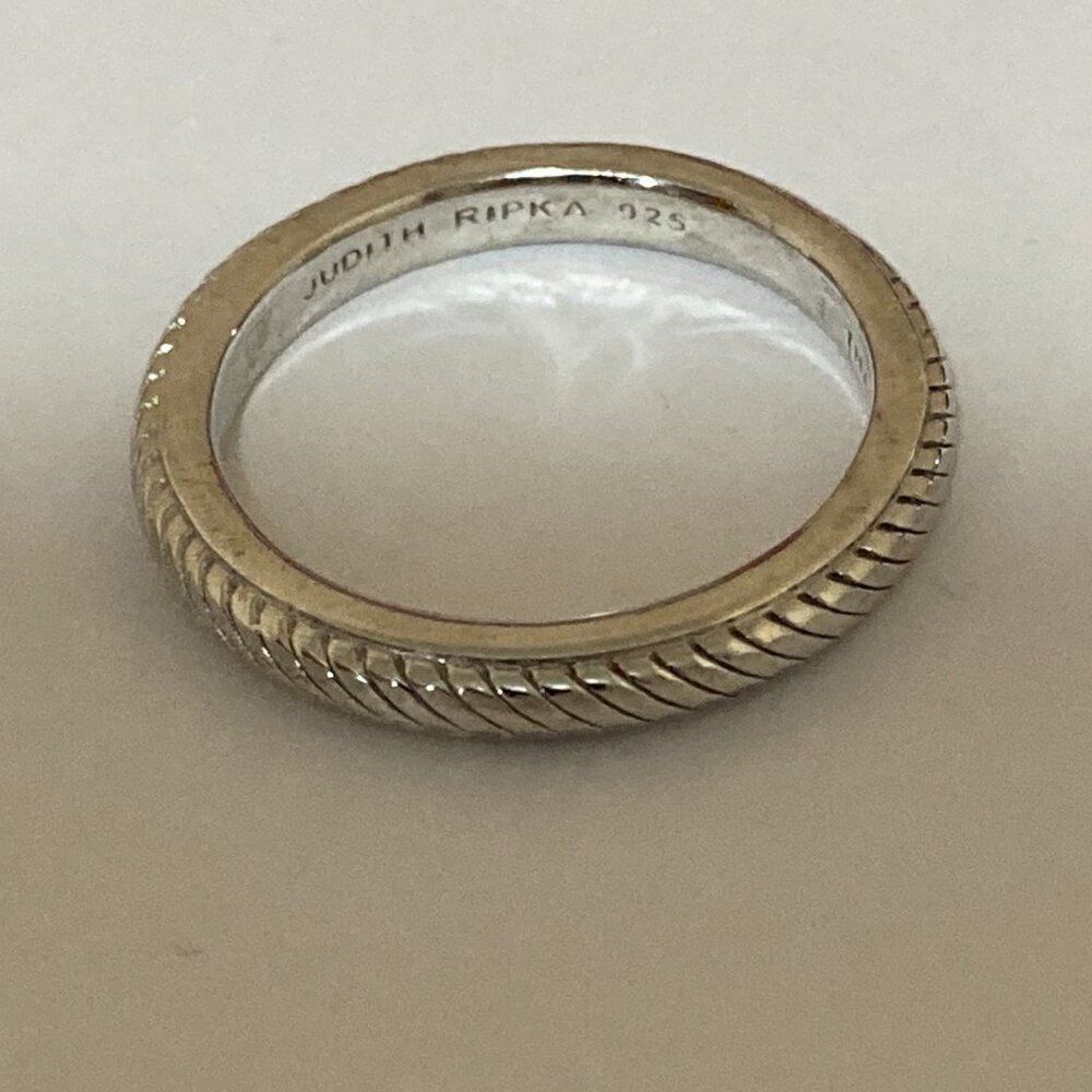 Judith Ripka Sterling Silver 925 Wedding Band Ring Size 9 - Picture 2 of 5
